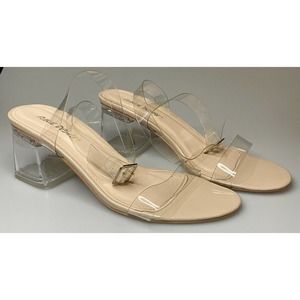 Public Desire Clear Ankle Wrap Heels Size 6